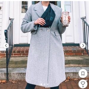 Karl Lagerfeld Classic Gray Wool  Coat SZ: M